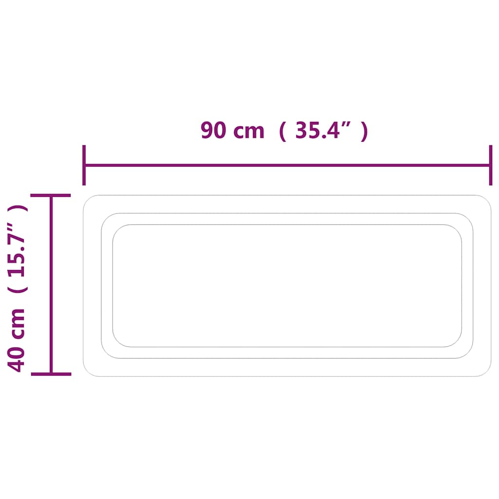 vidaXL Καθρέφτης Μπάνιου με LED 90x40 εκ.