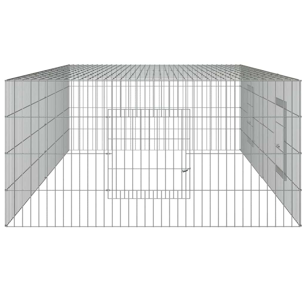 vidaXL Κλουβί Κουνελιών 2 Πάνελ 220x110x55 εκ. από Γαλβανισμένο Σίδερο