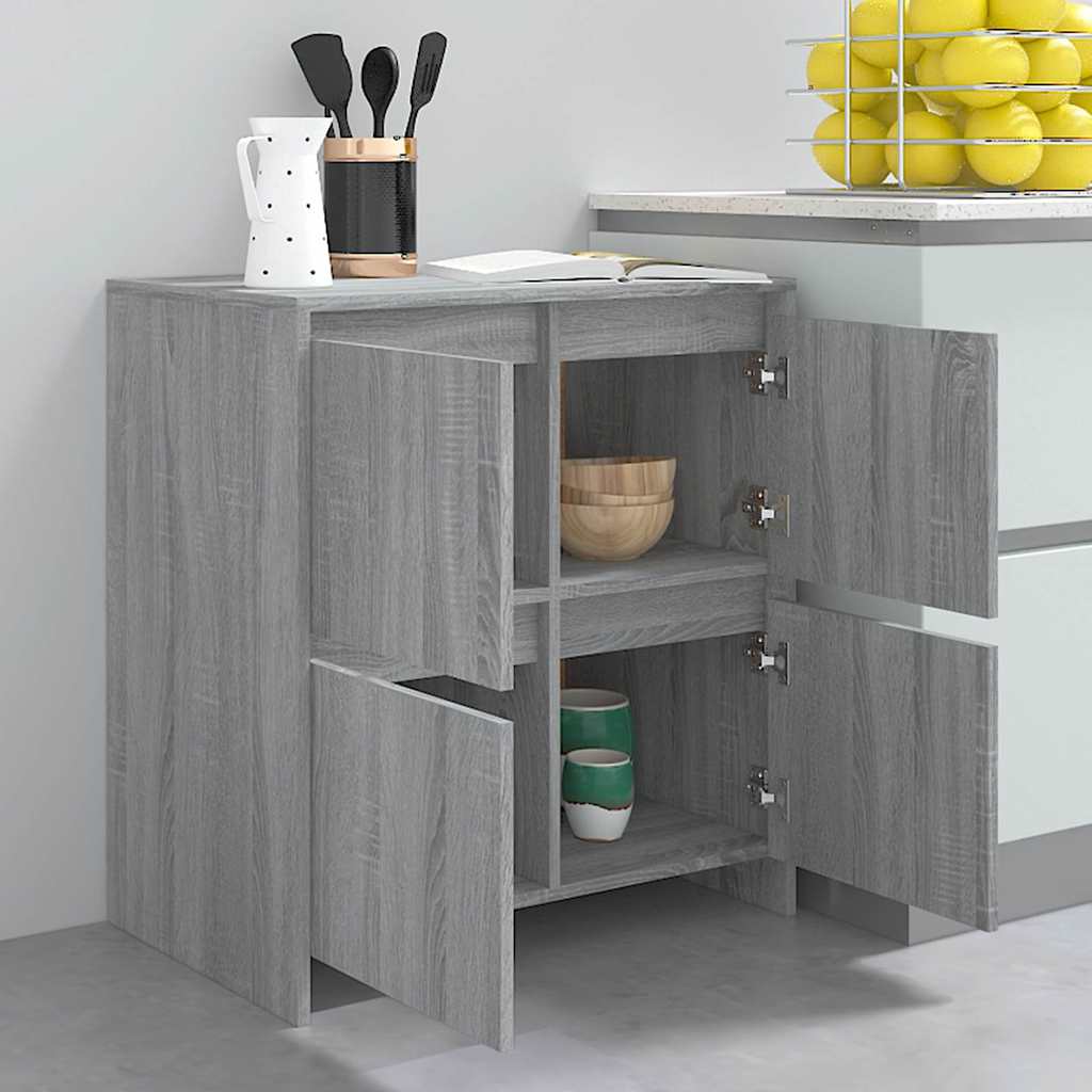 vidaXL Ντουλάπια 2 τεμ. Γκρι Sonoma 70 x 41 x 75 εκ. από Επεξ. Ξύλο