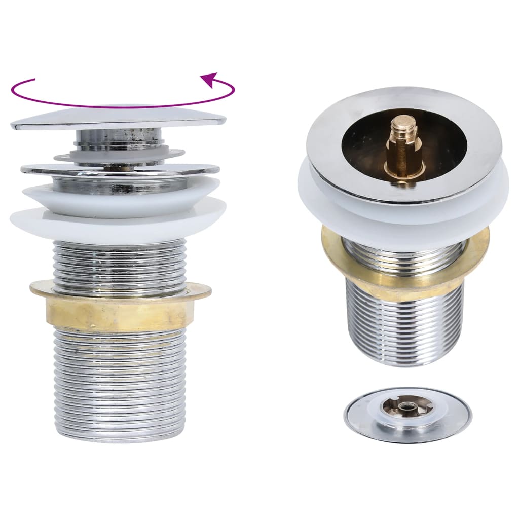 vidaXL Νιπτήρας Μπάνιου με Βρύση& Βαλβίδα Πατητή από Θωλό Ψημένο Γυαλί