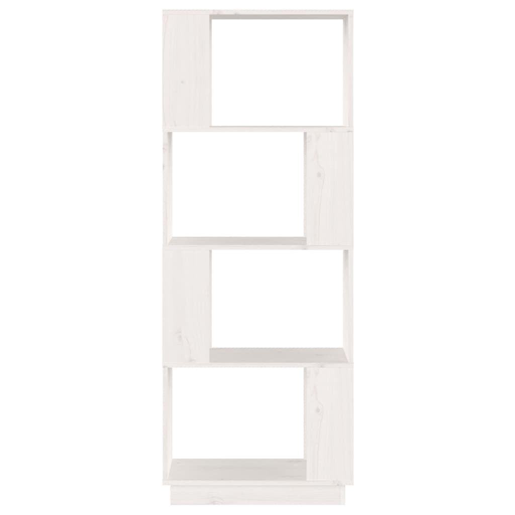 vidaXL Βιβλιοθήκη/Διαχωριστικό Χώρου Λευκό 51x25x132 εκ. Μασίφ Πεύκο