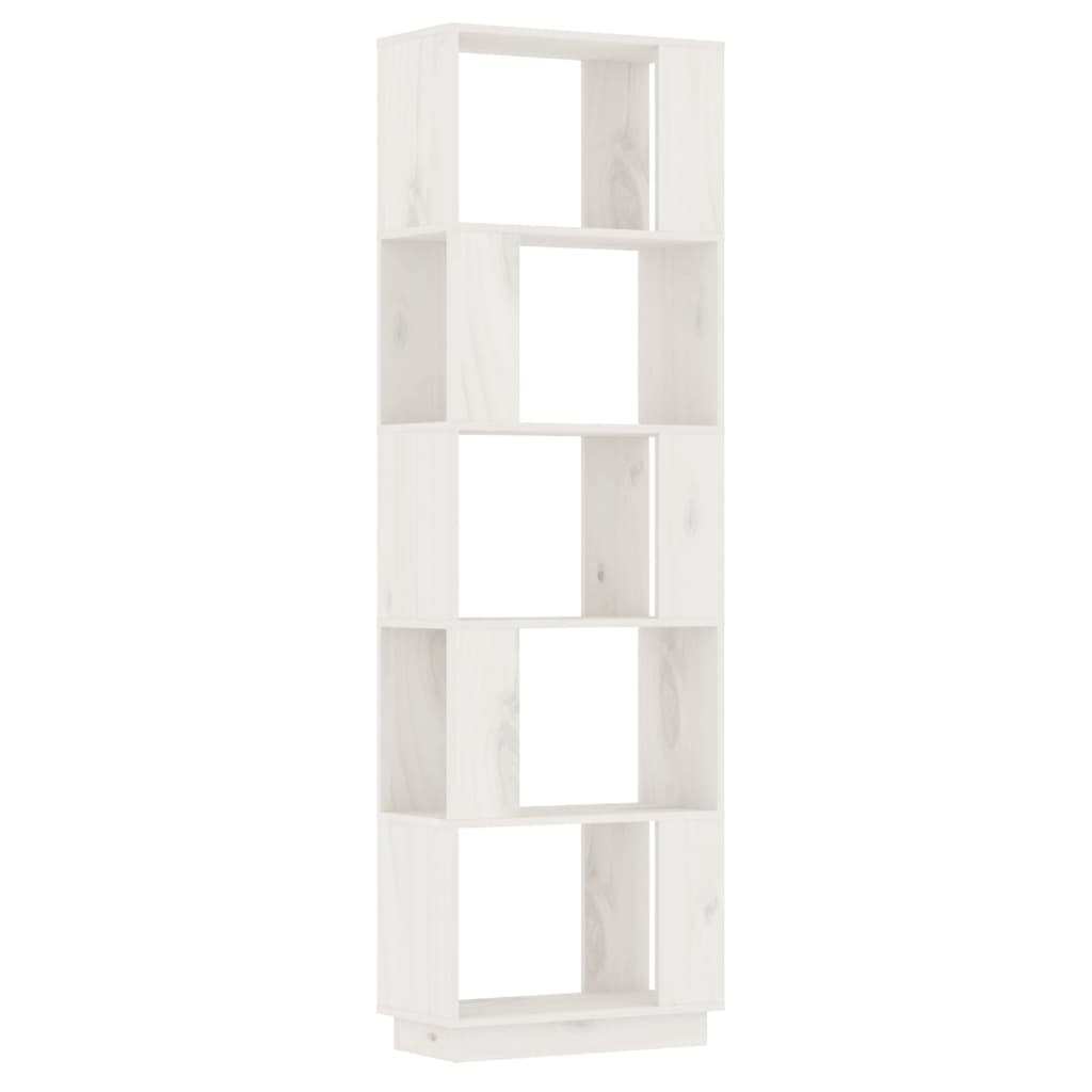 vidaXL Βιβλιοθήκη/Διαχωριστικό Χώρου Λευκό 51x25x163,5 εκ. Μασίφ Πεύκο