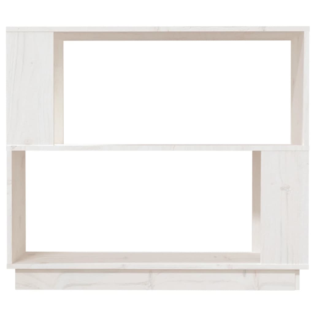 vidaXL Βιβλιοθήκη/Διαχωριστικό Χώρου Λευκό 80x25x70 εκ. Μασίφ Πεύκο
