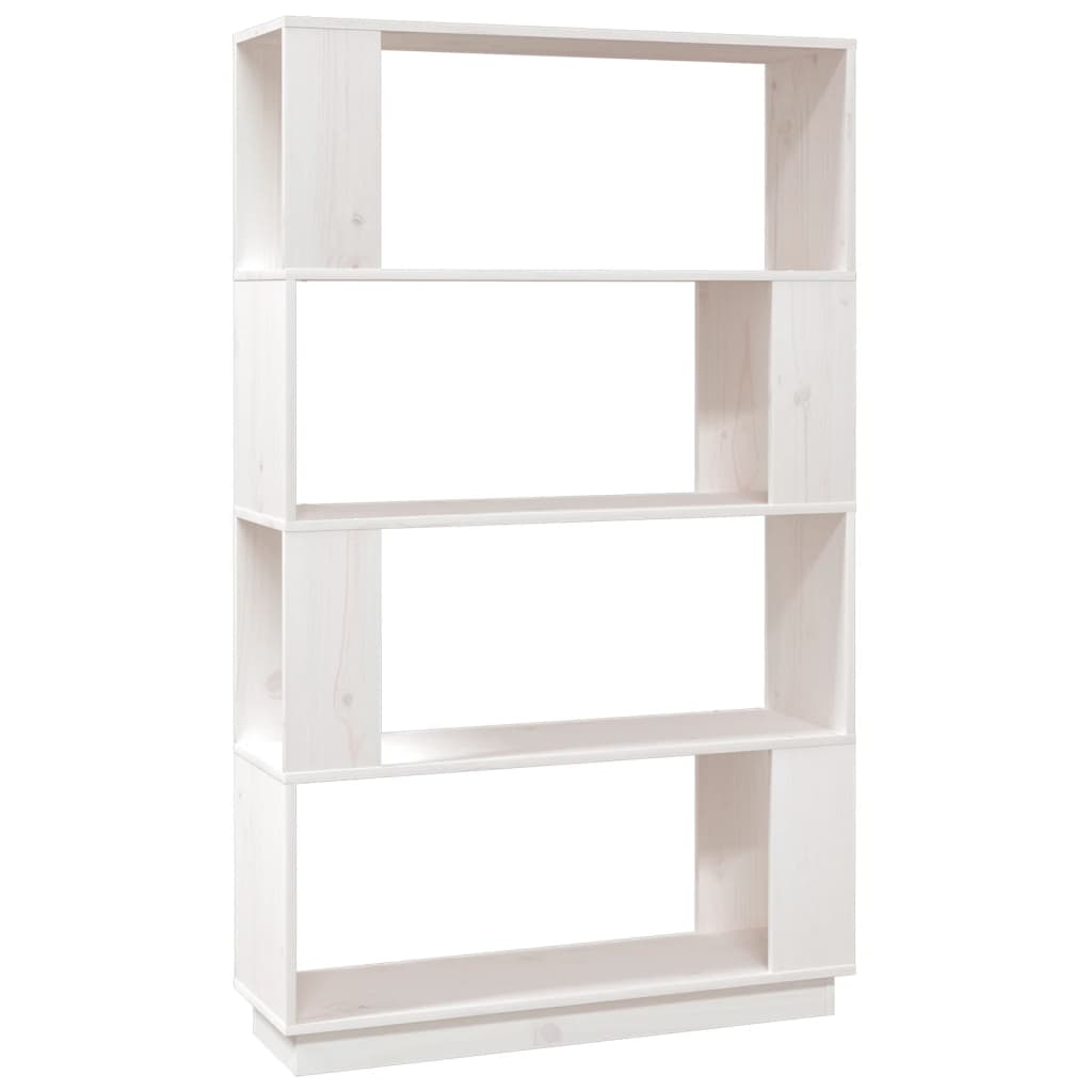 vidaXL Βιβλιοθήκη/Διαχωριστικό Χώρου Λευκό 80x25x132 εκ. Μασίφ Πεύκο