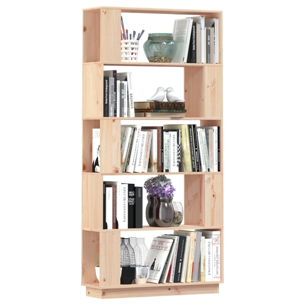 vidaXL Βιβλιοθήκη/Διαχωριστικό Χώρου 80x25x163,5 εκ. Μασίφ Ξύλο Πεύκου