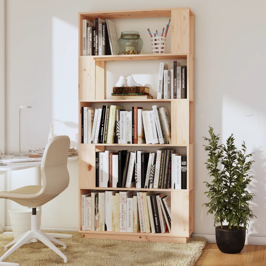 vidaXL Βιβλιοθήκη/Διαχωριστικό Χώρου 80x25x163,5 εκ. Μασίφ Ξύλο Πεύκου