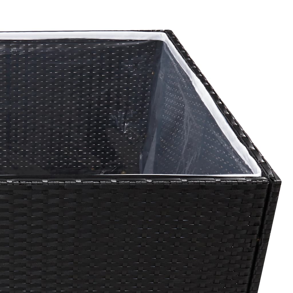 vidaXL Ζαρντινιέρα Κήπου Μαύρη 157 x 80 x 80 εκ. από Συνθετικό Ρατάν