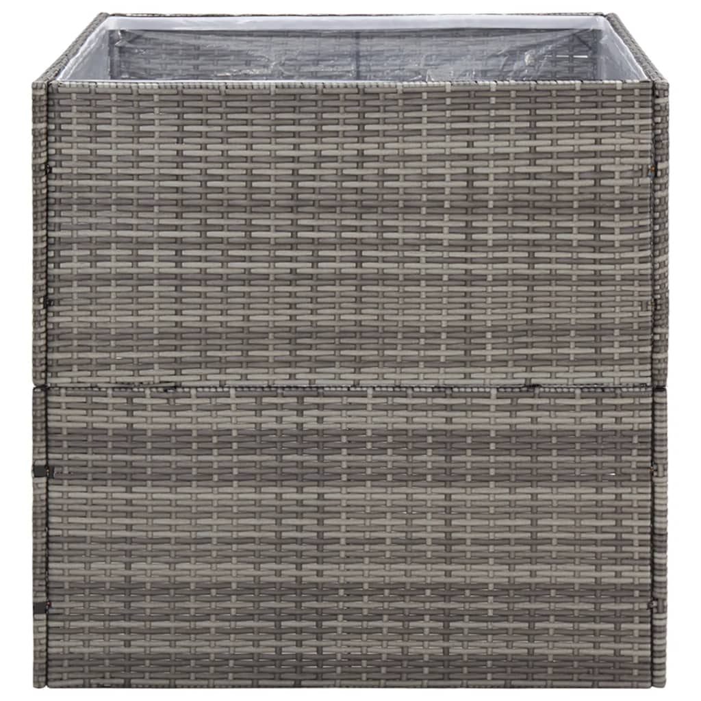 vidaXL Ζαρντινιέρα Κήπου Γκρι 80 x 80 x 80 εκ. από Συνθετικό Ρατάν