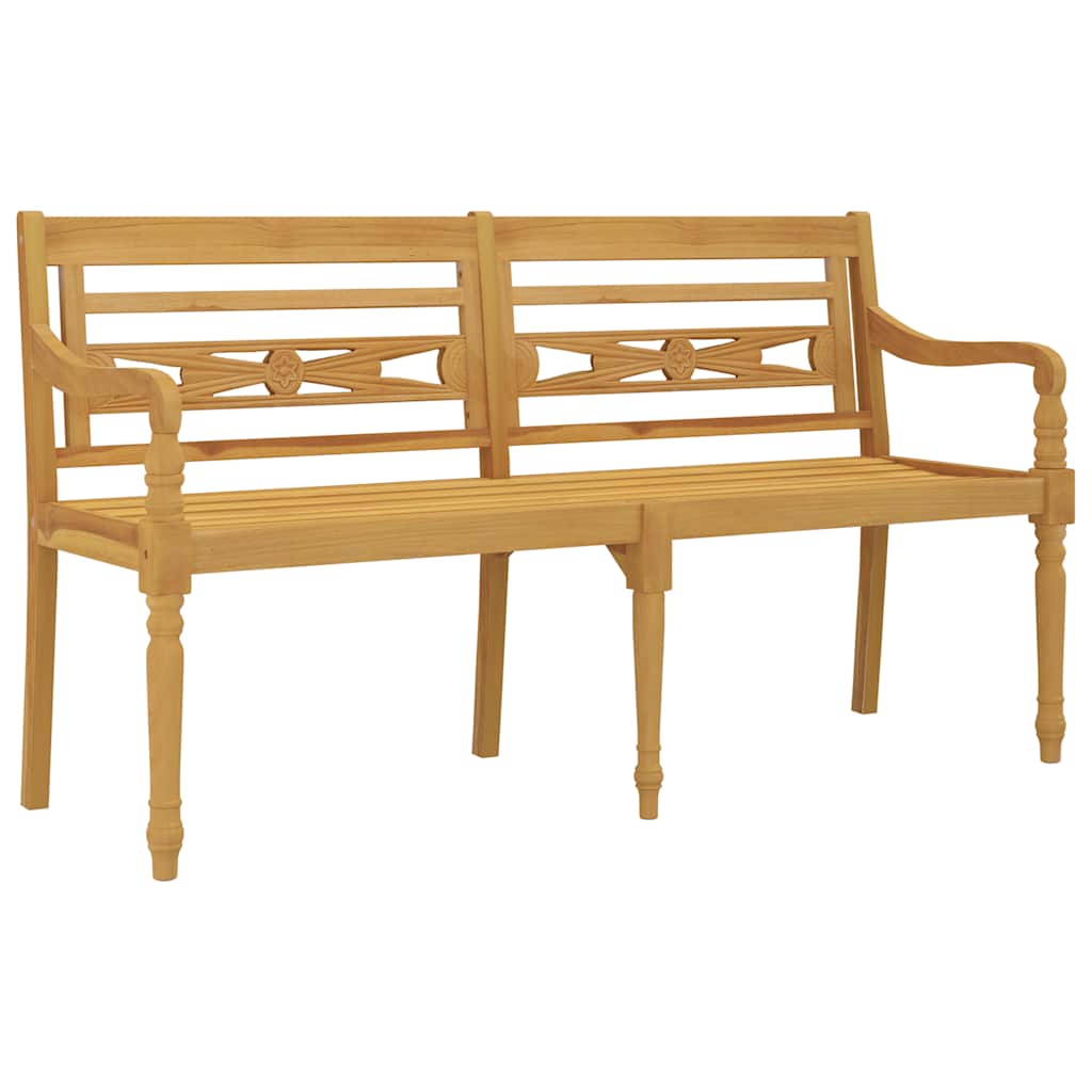 vidaXL Παγκάκι Batavia 150 εκ. από Μασίφ Ξύλο Teak με Κρεμ Μαξιλάρι