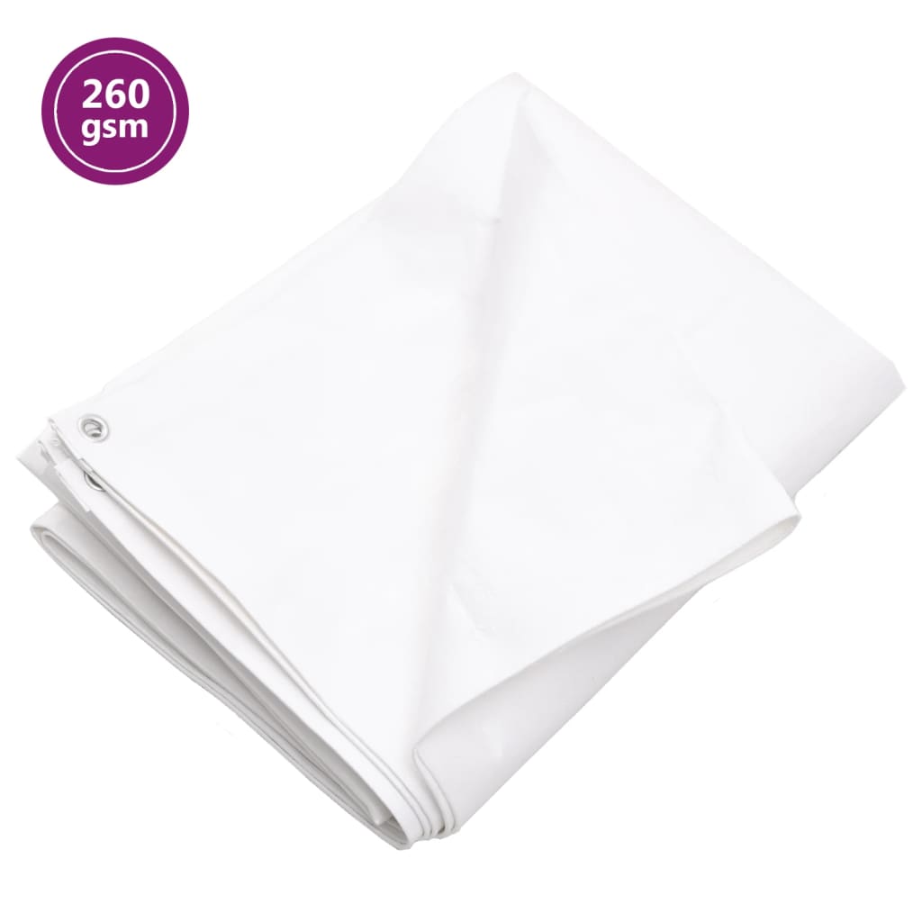 vidaXL Μουσαμάς Λευκός 260 γρ./μ.² 6x10 μ. από HDPE