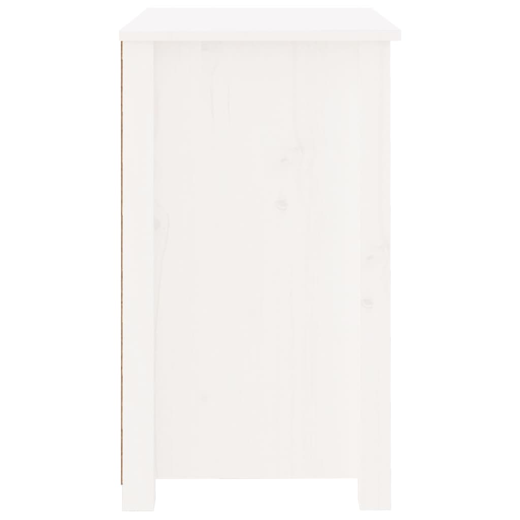 vidaXL Κομοδίνα 2 τεμ. Λευκά 50 x 35 x 61,5 εκ. από Μασίφ Ξύλο Πεύκου