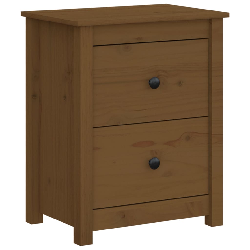 vidaXL Κομοδίνο Καφέ Μελί 50 x 35 x 61,5 εκ. από Μασίφ Ξύλο Πεύκου