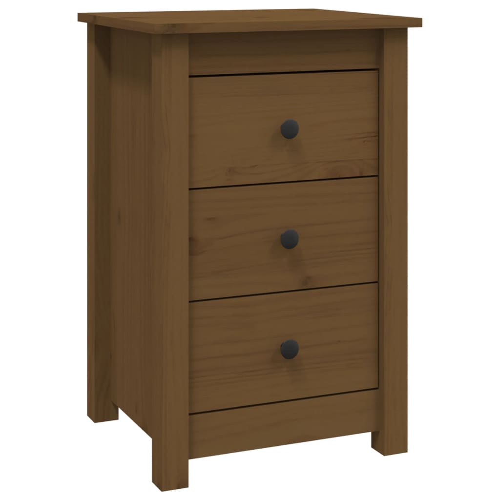 vidaXL Κομοδίνα 2 τεμ. Καφέ Μελί 40x35x61,5 εκ. από Μασίφ Ξύλο Πεύκου