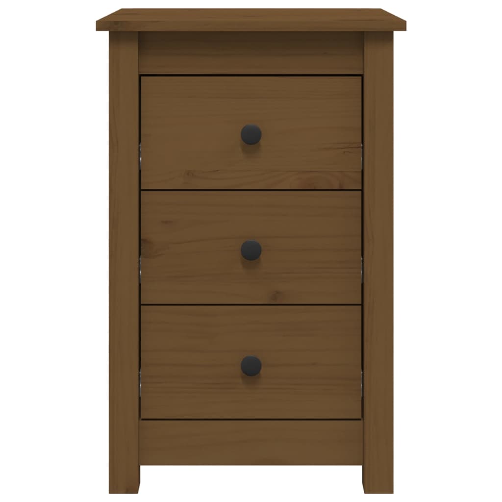 vidaXL Κομοδίνα 2 τεμ. Καφέ Μελί 40x35x61,5 εκ. από Μασίφ Ξύλο Πεύκου
