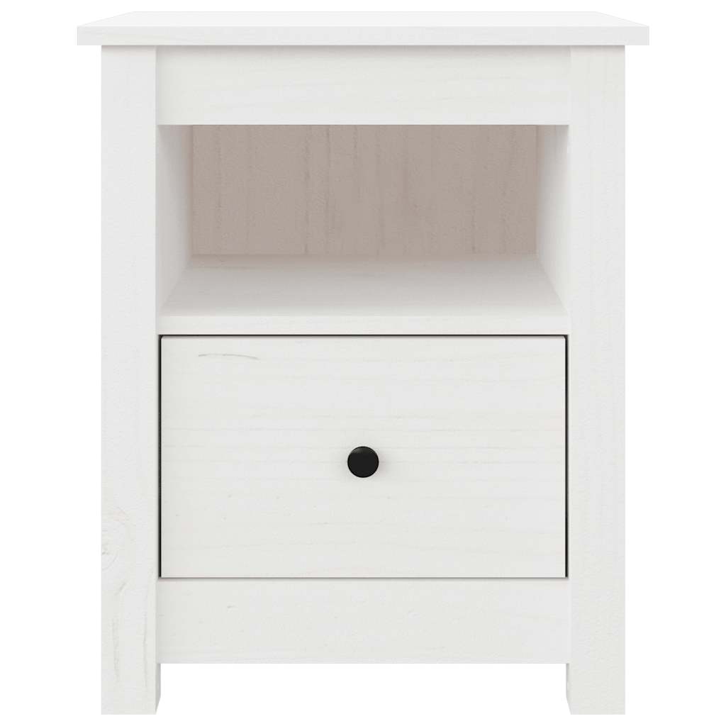 vidaXL Κομοδίνα 2 τεμ. Λευκά 40x35x49 εκ. από Μασίφ Ξύλο Πεύκου