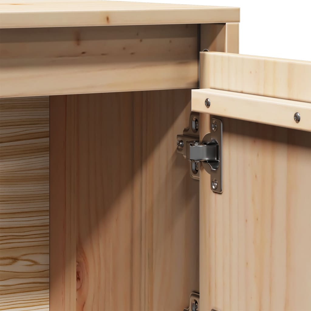 vidaXL Ντουλάπι Ψηλό 74 x 35 x 117 εκ. από Μασίφ Ξύλο Πεύκου