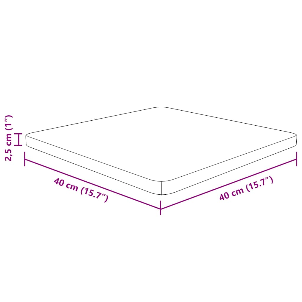 vidaXL Επιφάνεια Τραπεζιού Τετράγωνη 40x40x2,5 εκ. Μασίφ Ξύλο Δρυς
