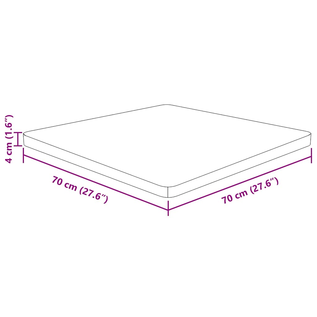 vidaXL Επιφάνεια Τραπεζιού Τετράγωνη Αν. Καφέ 70x70x4 εκ. Ξύλο Δρυς