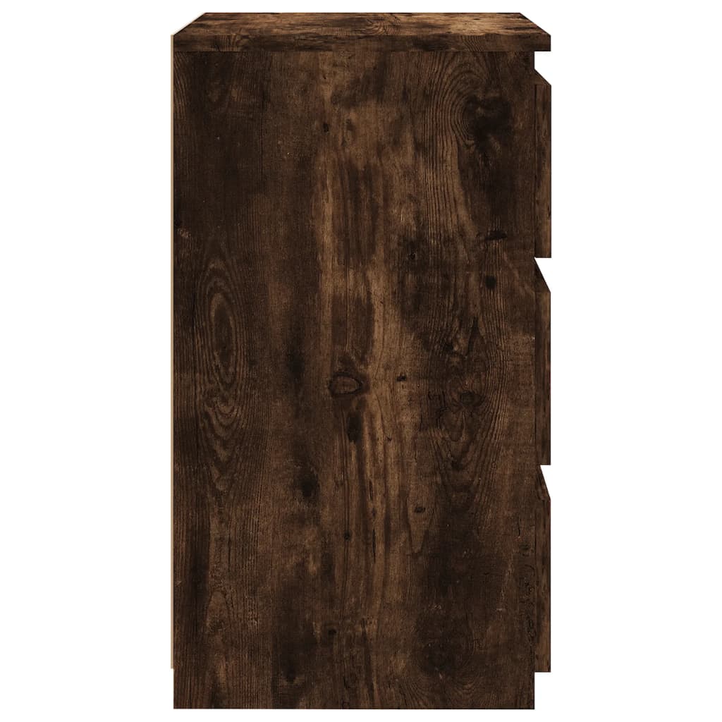 vidaXL Κομοδίνα 2 τεμ. Καπνιστή Δρυς 40x35x62,5 εκ. Επεξεργασμένο Ξύλο