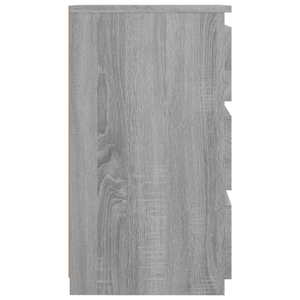vidaXL Κομοδίνα 2 τεμ. Γκρι Sonoma 40x35x62,5 εκ. Επεξεργασμένο Ξύλο
