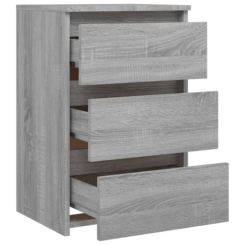vidaXL Κομοδίνα 2 τεμ. Γκρι Sonoma 40x35x62,5 εκ. Επεξεργασμένο Ξύλο