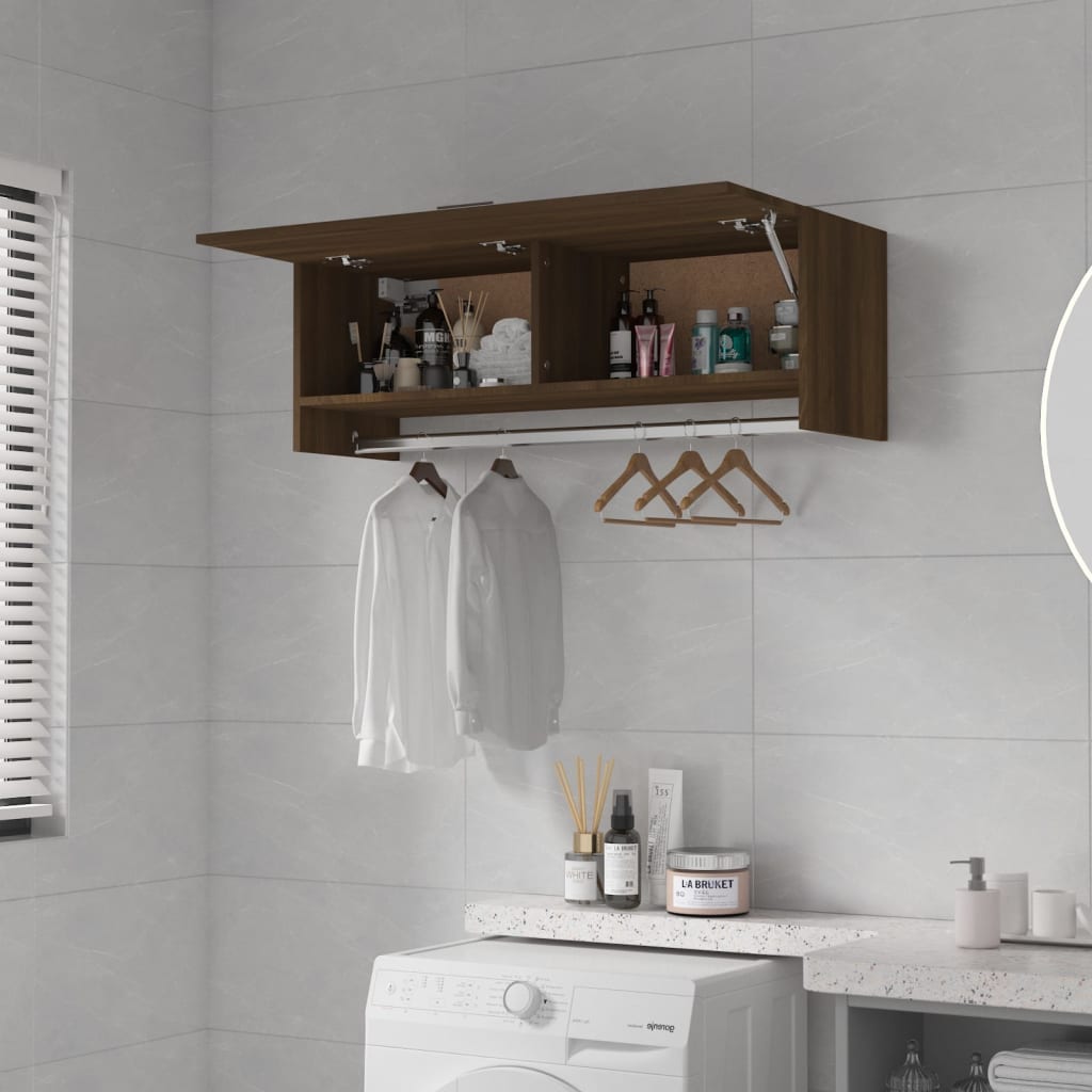 vidaXL Ντουλάπα Καφέ Δρυς 100 x 32,5 x 35 εκ. από Επεξεργασμένο Ξύλο