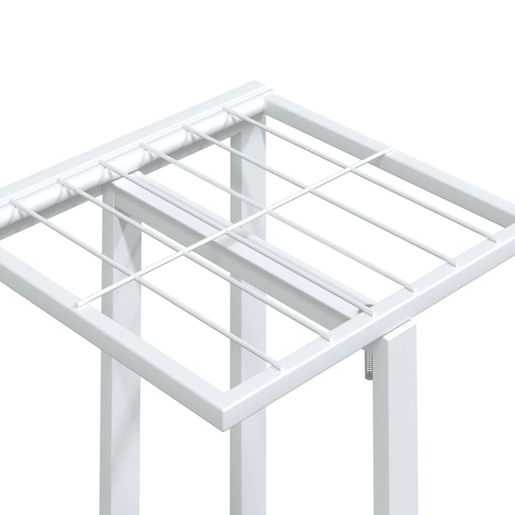 vidaXL Βάση Λουλουδιών 4 Επιπέδων με Ρόδες 44x23x80 εκ. Λευκή Σίδερο