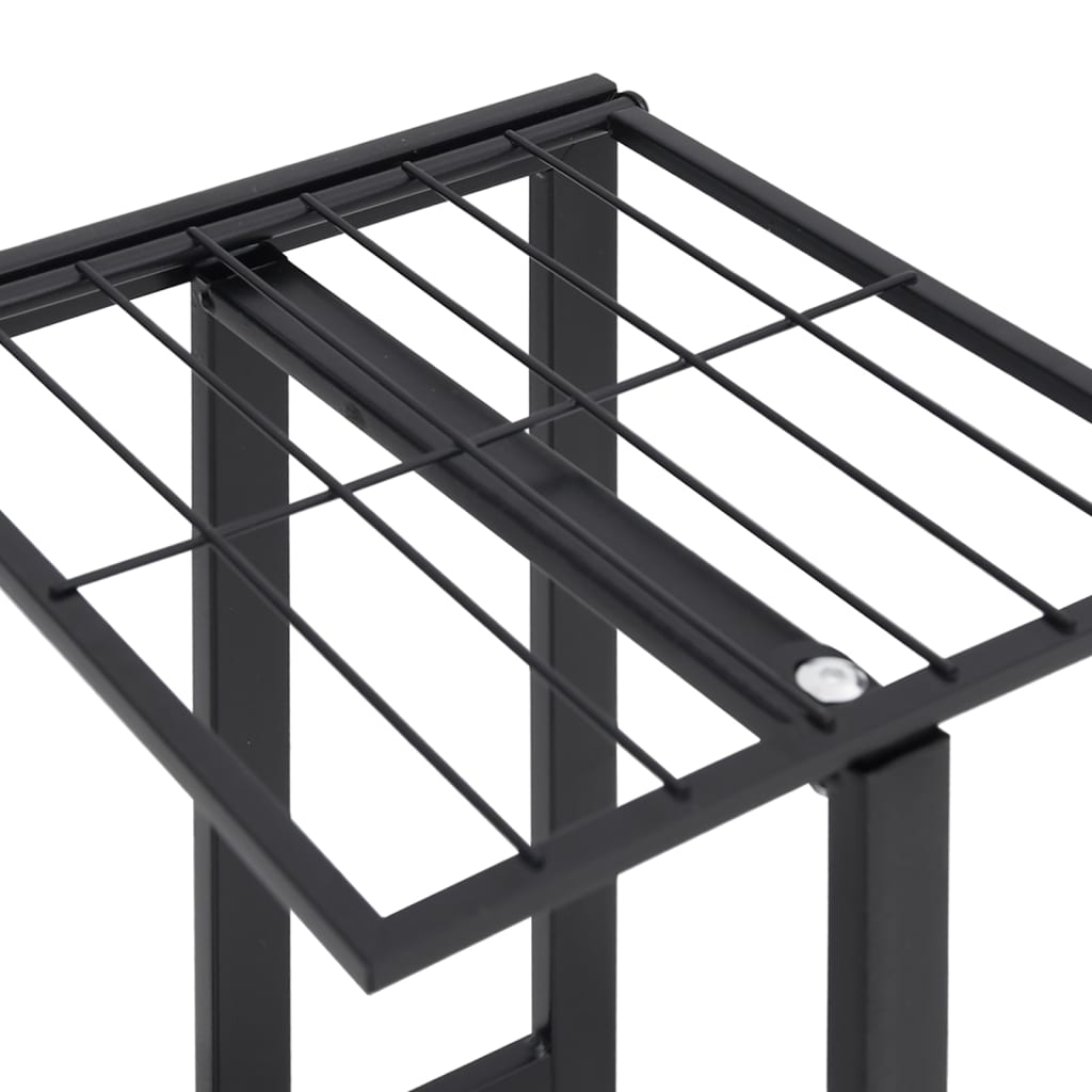 vidaXL Βάση Λουλουδιών 5 Επιπέδων με Ρόδες 83x25x103,5 εκ Μαύρη Σίδερο