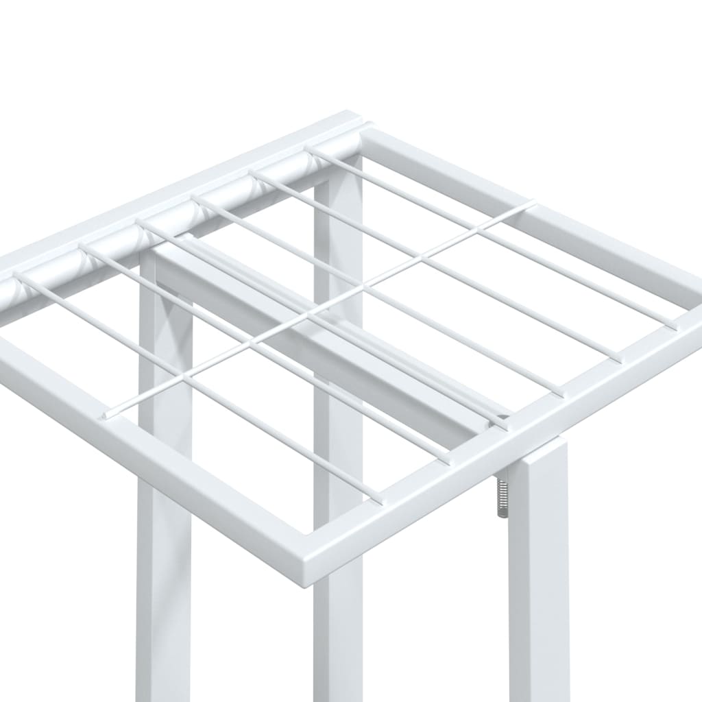 vidaXL Βάση Λουλουδιών 5 Επιπέδων με Ρόδες 83x25x103,5 εκ Λευκή Σίδερο