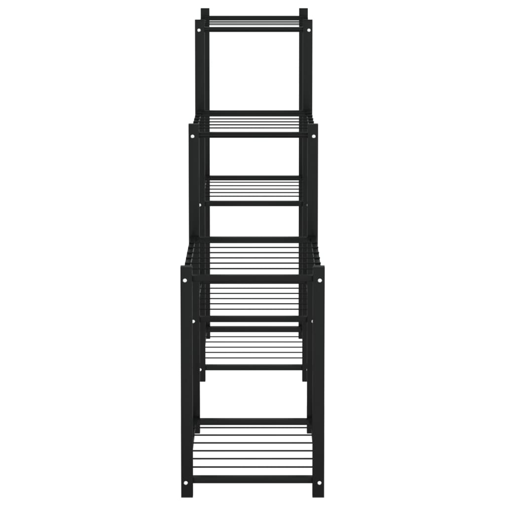 vidaXL Βάση Λουλουδιών Μαύρη 83 x 25 x 80 εκ. Σιδερένια