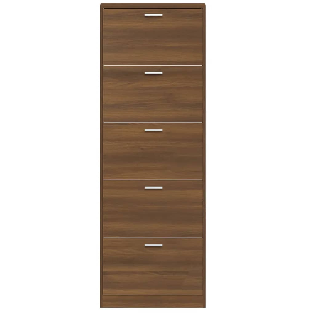 vidaXL Παπουτσοθήκη Καφέ Δρυς 59x17x169 εκ. από Επεξεργασμένο Ξύλο