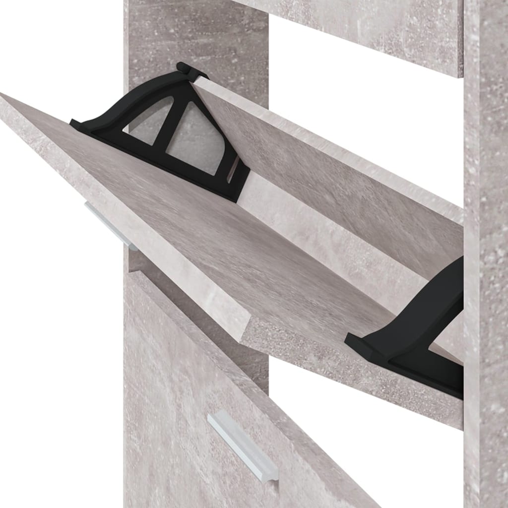 vidaXL Παπουτσοθήκη Γκρι Σκυροδέματος 59x17x150 εκ. Επεξεργασμένο Ξύλο