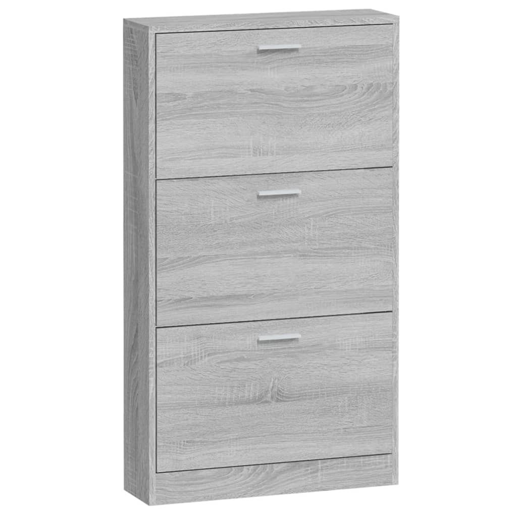 vidaXL Παπουτσοθήκη Γκρι Sonoma 59x17x108 εκ. από Επεξεργασμένο Ξύλο