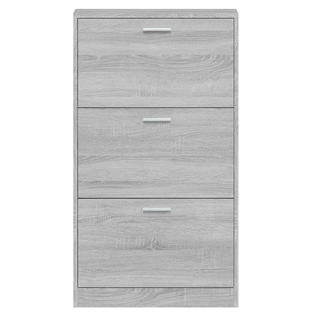 vidaXL Παπουτσοθήκη Γκρι Sonoma 59x17x108 εκ. από Επεξεργασμένο Ξύλο