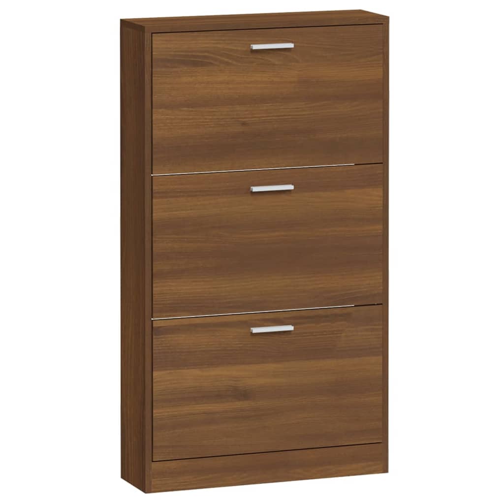 vidaXL Παπουτσοθήκη Καφέ Δρυς 59x17x108 εκ. από Επεξεργασμένο Ξύλο