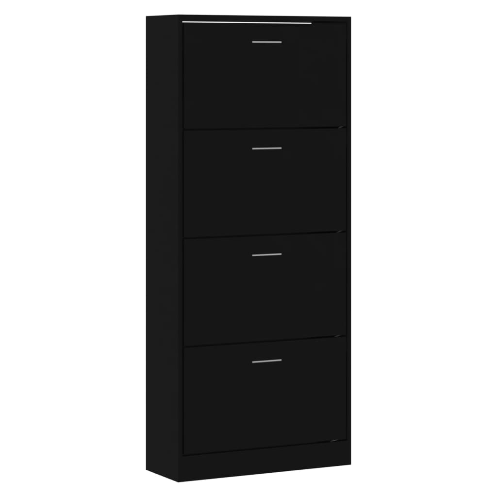 vidaXL Παπουτσοθήκη Μαύρη 63x24x147 εκ. από Επεξεργασμένο Ξύλο