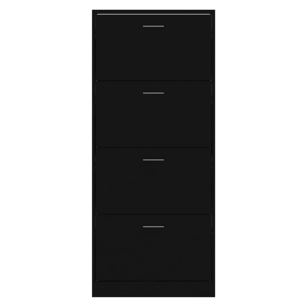 vidaXL Παπουτσοθήκη Μαύρη 63x24x147 εκ. από Επεξεργασμένο Ξύλο