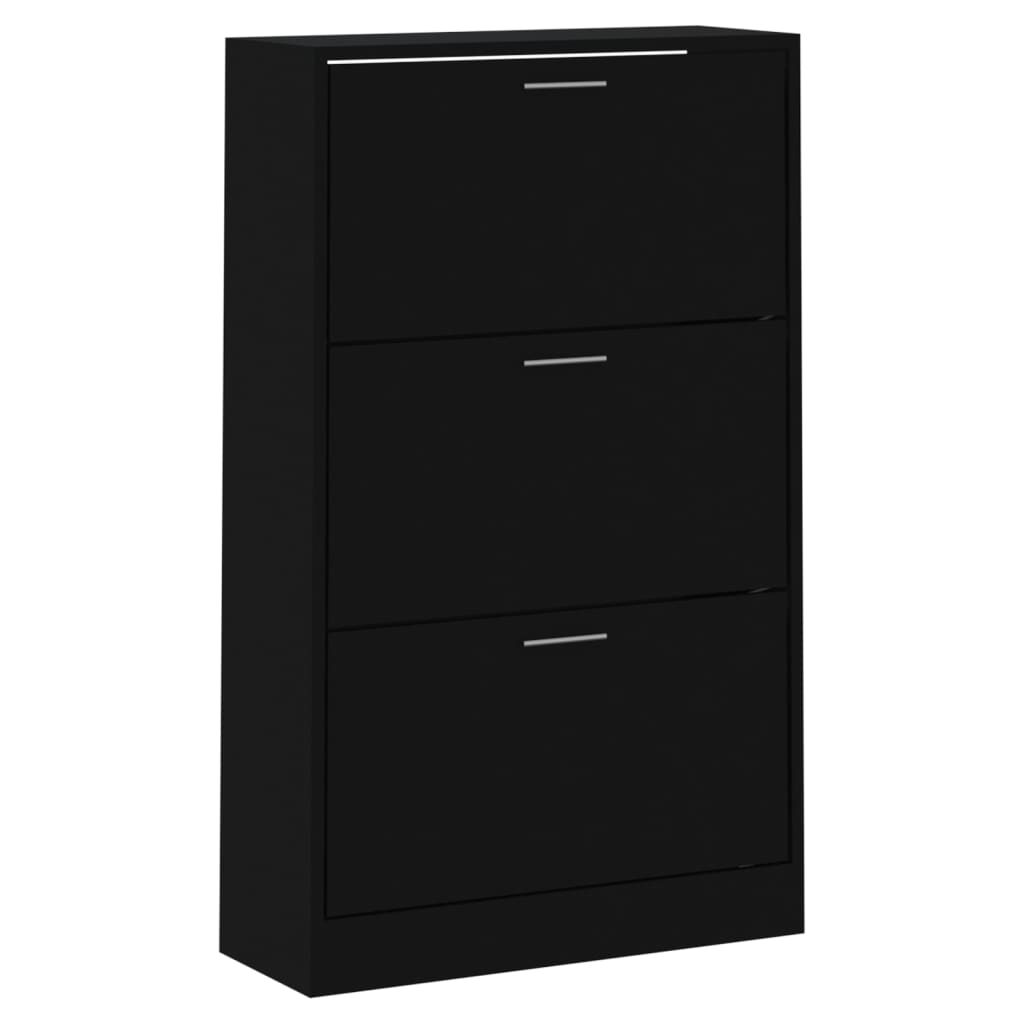 vidaXL Παπουτσοθήκη Μαύρη 63 x 24 x 103 εκ. από Επεξεργασμένο Ξύλο