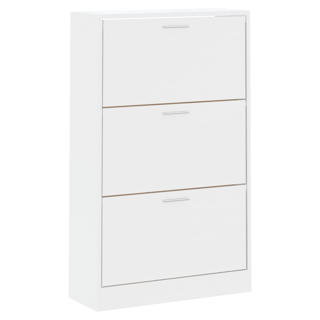 vidaXL Παπουτσοθήκη Γυαλιστερό Λευκό 63x24x103 εκ. Επεξεργασμένο Ξύλο