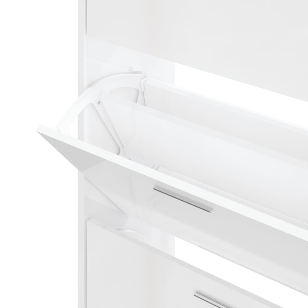 vidaXL Παπουτσοθήκη Γυαλιστερό Λευκό 63x24x103 εκ. Επεξεργασμένο Ξύλο