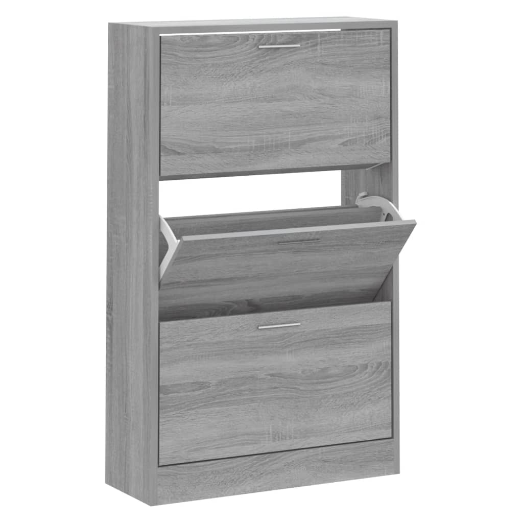 vidaXL Παπουτσοθήκη Γκρι Sonoma 63x24x103 εκ. από Επεξεργασμένο Ξύλο