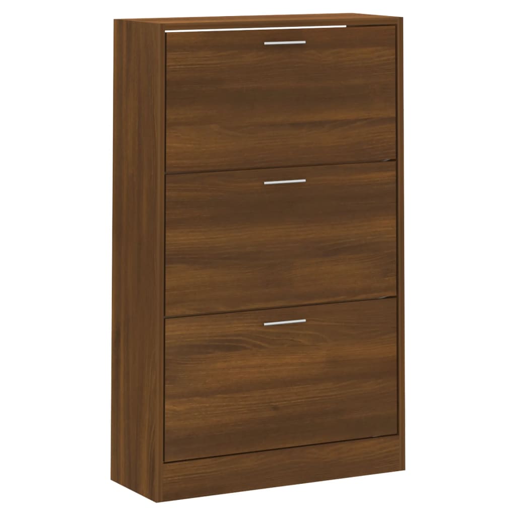vidaXL Παπουτσοθήκη Καφέ Δρυς 63x24x103 εκ. από Επεξεργασμένο Ξύλο