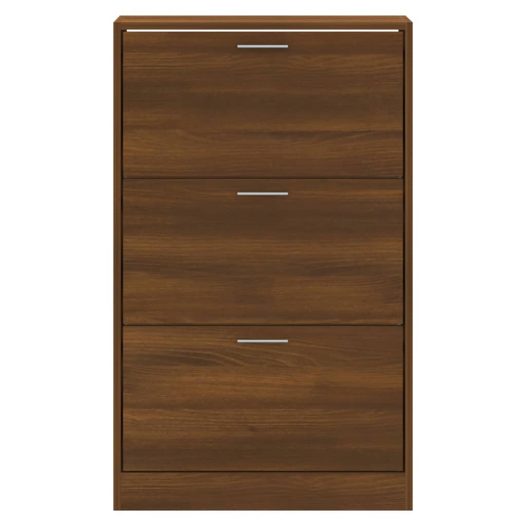 vidaXL Παπουτσοθήκη Καφέ Δρυς 63x24x103 εκ. από Επεξεργασμένο Ξύλο