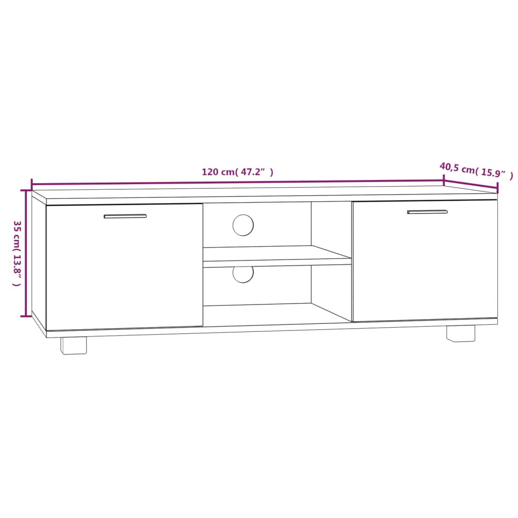 vidaXL Έπιπλο Τηλεόρασης Sonoma Δρυς 120x40,5x35εκ. Επεξεργασμένο Ξύλο