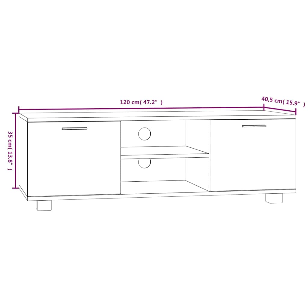 vidaXL Έπιπλο Τηλεόρασης Γκρι Sonoma 120x40,5x35 εκ. από Επεξεργ. Ξύλο