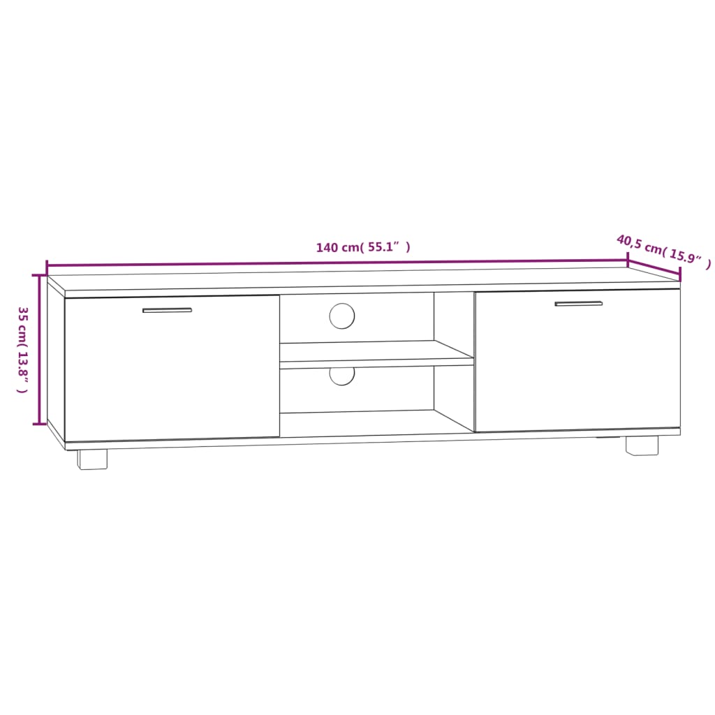 vidaXL Έπιπλο Τηλεόρασης Καπνιστή Δρυς 140x40,5x35 εκ. Επεξ. Ξύλο