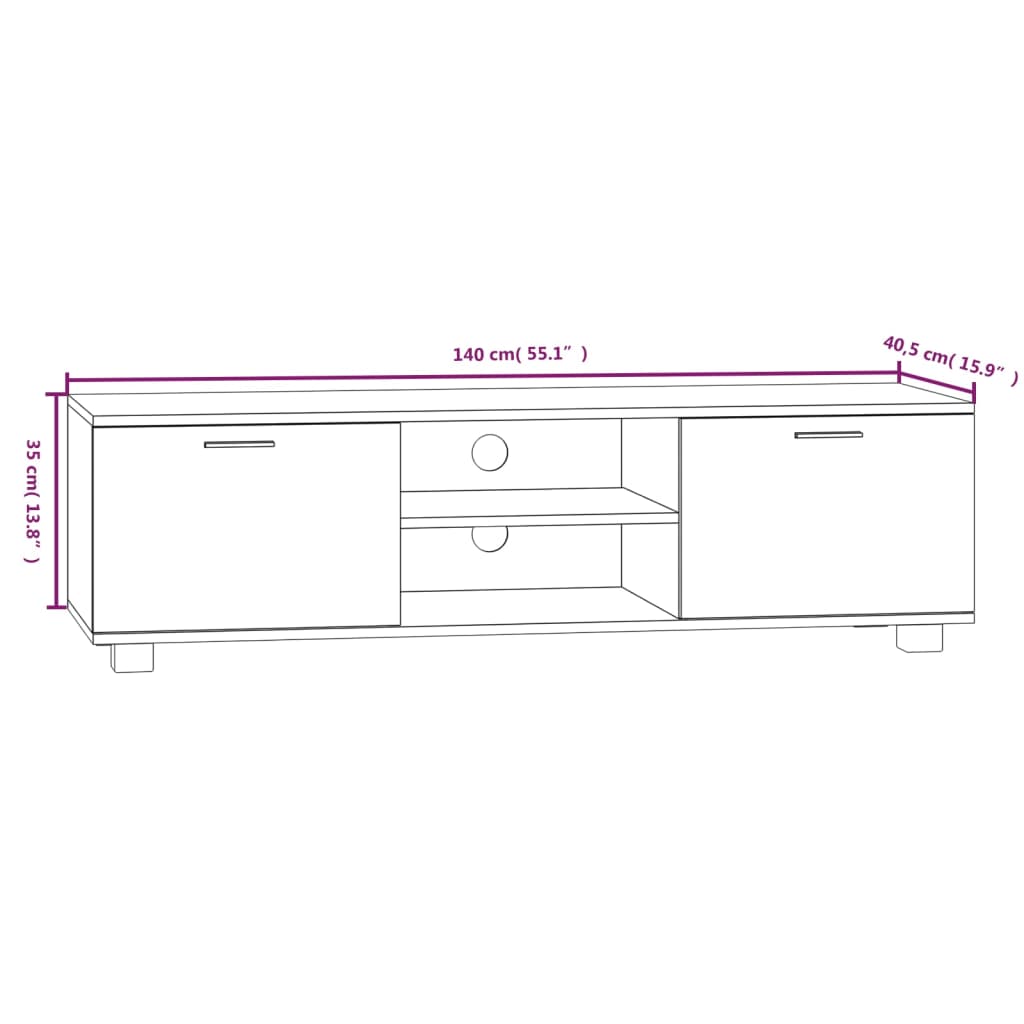 vidaXL Έπιπλο Τηλεόρασης Γκρι Sonoma 140x40,5x35 εκ. από Επεξεργ. Ξύλο