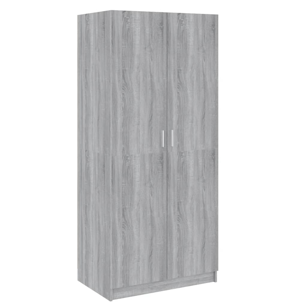 vidaXL Ντουλάπα Γκρι Sonoma 80 x 52 x 180 εκ. από Επεξεργασμένο Ξύλο