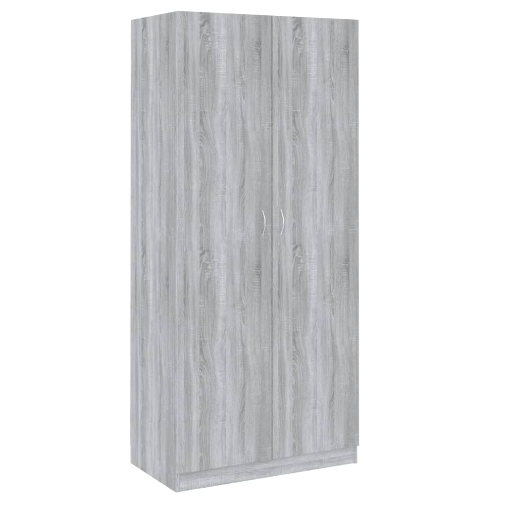 vidaXL Ντουλάπα Γκρι Sonoma 90 x 52 x 200 εκ. από Επεξεργασμένο Ξύλο