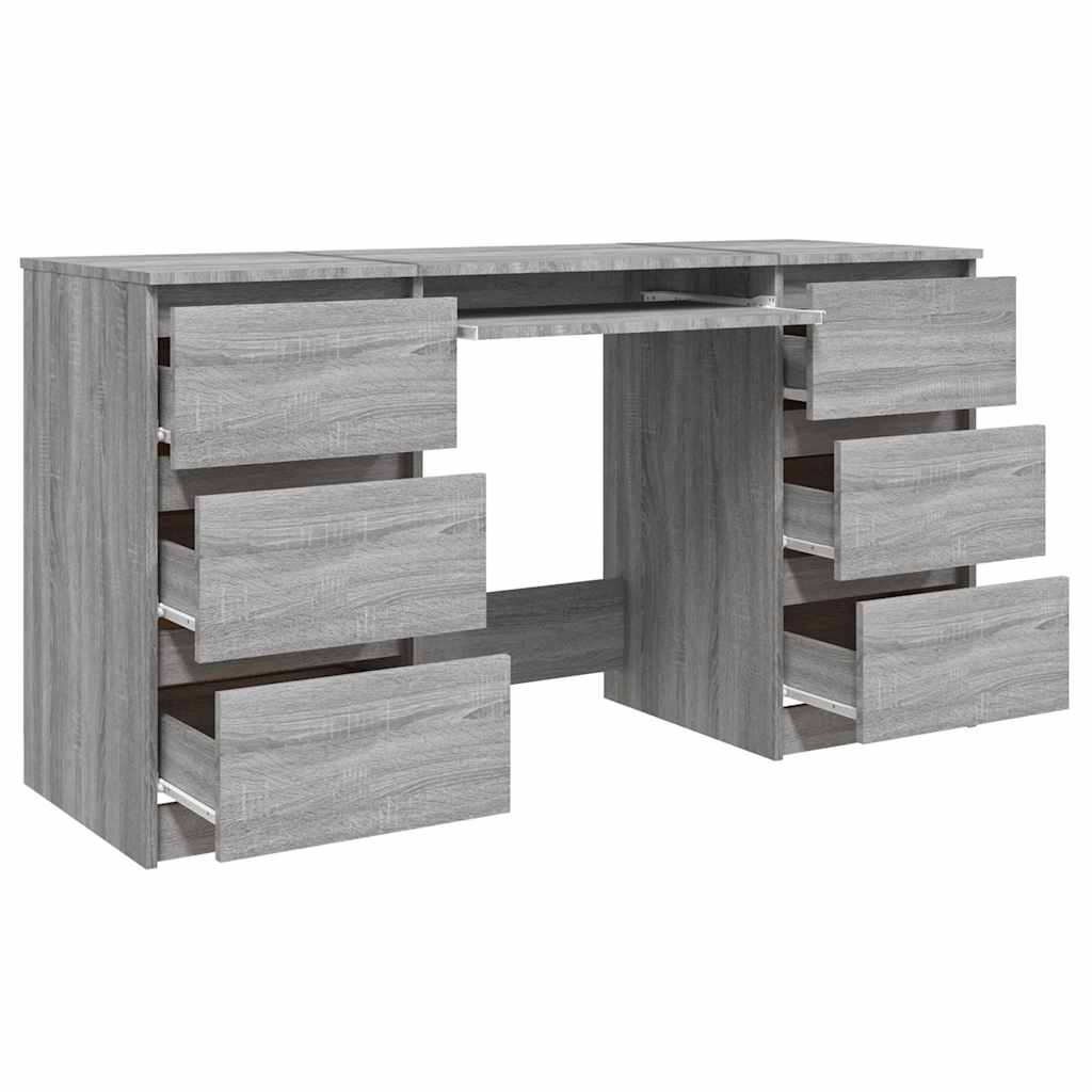 vidaXL Γραφείο Γκρι Sonoma 140 x 50 x 77 εκ. από Επεξεργασμένο Ξύλο